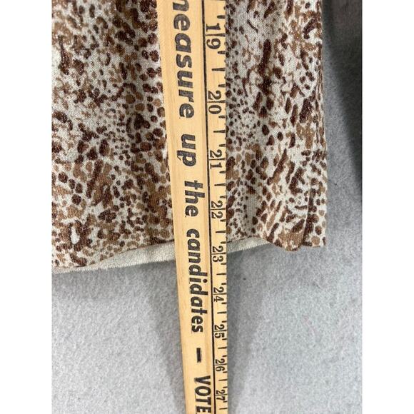 DIANE VON FURSTENBERG Sweater Womens Sz‎ S Brown Cream Animal Metallic Pullover - Picture 2 of 7